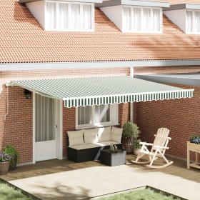 Comprar Toldo retráctil manual verde y blanco