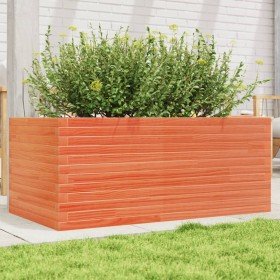 Jardinera de madera maciza de pino marrón cera 110x60x46 cm en Macetas y jardineras | Comprar online en Foru.es