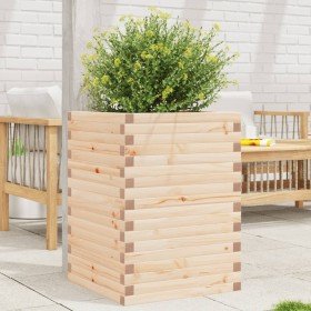Jardinera de madera maciza de pino 50x50x68,5 cm en Macetas y jardineras | Comprar online en Foru.es