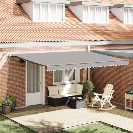 Toldo Retráctil Automático con LED Gris Claro 450x350 cm,  Tela de Repuesto para Toldo de 4.5x3.5 m Marco Gris Claro | Foro24.es | Tu tienda online para hogar, jardín y más Foro24.es