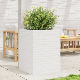 Jardinera madera maciza de pino blanco 50x50x68,5 cm en Macetas y jardineras | Comprar online en Foru.es