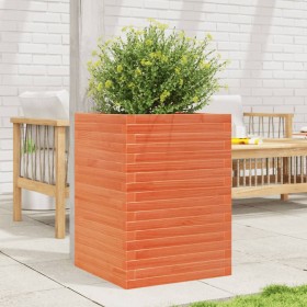 Jardinera madera maciza de pino marrón cera 50x50x68,5 cm en Macetas y jardineras | Comprar online en Foru.es