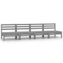 Juego de muebles de jardín 4 piezas madera maciza de pino gris de vidaXL, Conjuntos de jardín - Ref: Foro24-3082484, Precio: ...