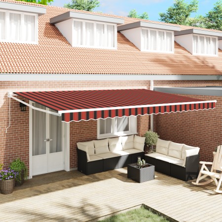 Toldo Retráctil Manual Naranja y Marrón 500x300 cm | Foro24.es | Tu tienda online para hogar, jardín y más Foro24.es