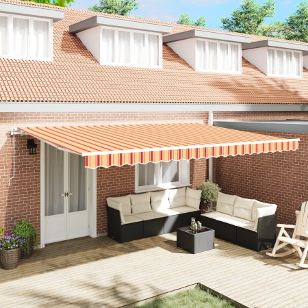 Toldo Retráctil Automático Amarillo y Naranja 500x300 cm | Foro24.es | Tu tienda online para hogar, jardín y más Foro24.es