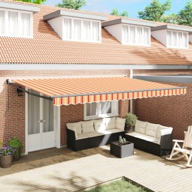 Comprar Toldo Retráctil Manual Amarillo y Naranja