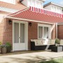 Toldo Retráctil Automático Rayas Rojas y Blancas 500x300 cm | Foro24.es | Tu tienda online para hogar, jardín y más Foro24.es