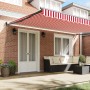 Toldo Retráctil Manual Rayas Rojas y Blancas 500x300 cm | Foro24.es | Tu tienda online para hogar, jardín y más Foro24.es