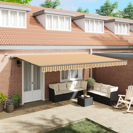 Toldo Retráctil Automático con Franja LED Multicolor 500x300 cm | Foro24.es | Tu tienda online para hogar, jardín y más Foro24.es