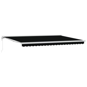 Toldo Retráctil Automático Negro 500x300 cm, Tela de reemplazo para toldo de 5x3 m Negro de , Toldos - Ref: Foro24-3331328, P...