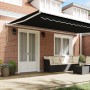 Toldo Retráctil Automático Negro 500x300 cm, Tela de reemplazo para toldo de 5x3 m Negro de , Toldos - Ref: Foro24-3331328, P...