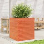Jardinera de madera maciza de pino marrón cera 60x60x68,5 cm en Macetas y jardineras | Comprar online en Foru.es