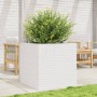 Jardinera de madera maciza de pino blanca 70x70x68,5 cm en Macetas y jardineras | Comprar online en Foru.es
