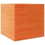 Jardinera de madera maciza de pino marrón cera 70x70x68,5 cm en Macetas y jardineras | Comprar online en Foru.es