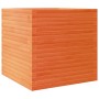 Jardinera de madera maciza de pino marrón cera 70x70x68,5 cm en Macetas y jardineras | Comprar online en Foru.es