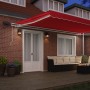 Toldo manual retráctil  con LED rojo 500x300 cm, Tela de reemplazo para toldo  para marco de 5x3 m rojo | Foro24.es | Tu tienda online para hogar, jardín y más Foro24.es