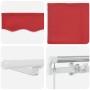 Toldo manual retráctil  con LED rojo 500x300 cm, Tela de reemplazo para toldo  para marco de 5x3 m rojo | Foro24.es | Tu tienda online para hogar, jardín y más Foro24.es