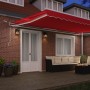 Toldo Retráctil Automático con LED Rojo 500x300 cm,  Tela de Reemplazo para Toldo 5x3 m Marco Rojo | Foro24.es | Tu tienda online para hogar, jardín y más Foro24.es