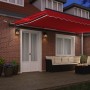 Toldo Retráctil Automático con LED Rojo 500x300 cm,  Tela de Repuesto para Toldo de 5x3 m Rojo | Foro24.es | Tu tienda online para hogar, jardín y más Foro24.es