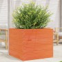 Jardinera madera maciza de pino marrón cera 80x80x68,5 cm en Macetas y jardineras | Comprar online en Foru.es