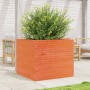 Jardinera madera maciza de pino marrón cera 80x80x68,5 cm en Macetas y jardineras | Comprar online en Foru.es