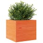 Jardinera madera maciza de pino marrón cera 80x80x68,5 cm en Macetas y jardineras | Comprar online en Foru.es