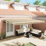 Toldo Retráctil Automático Verde y Amarillo 500x300 cm, Tela de repuesto para toldo de 5x3 m Verde y Amarillo de , Toldos - R...