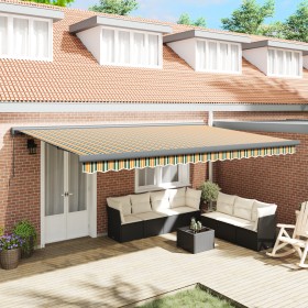 Comprar Toldo Retráctil Manual Verde y Amarillo