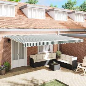 Comprar Toldo Retráctil Automático Verde y Blanco