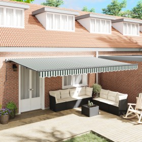 Comprar Toldo Retráctil Manual Verde y Blanco