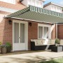 Toldo Retráctil Manual Verde y Blanco 500x300 cm,  Tela de Reemplazo para Toldo 5x3 m Verde y Blanco | Foro24.es | Tu tienda online para hogar, jardín y más Foro24.es