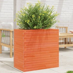 Jardinera madera maciza de pino marrón cera 70x40x68,5 cm en Macetas y jardineras | Comprar online en Foru.es