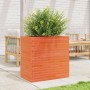 Jardinera madera maciza de pino marrón cera 70x40x68,5 cm en Macetas y jardineras | Comprar online en Foru.es