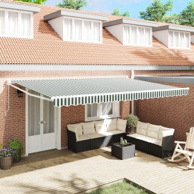 Comprar Toldo Retráctil Manual Verde y Blanco