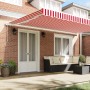 Toldo Retráctil Automático Rayas Rojas y Blancas 500x350 cm | Foro24.es | Tu tienda online para hogar, jardín y más Foro24.es