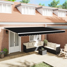 Comprar Toldo Retráctil Manual Negro 500x350 cm