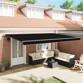 Comprar Toldo Retráctil Manual Negro 500x350 cm