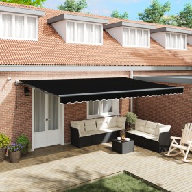 Comprar Toldo Retráctil Automático Negro 500x350