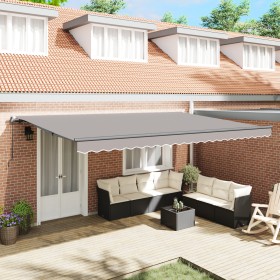 Comprar Toldo Manual Retráctil Gris Claro 500x350