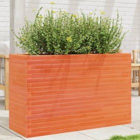 Jardinera madera maciza de pino marrón cera 110x40x68,5 cm en Macetas y jardineras | Comprar online en Foru.es