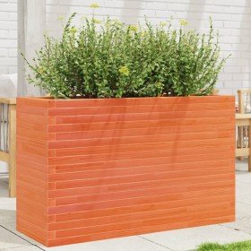 Jardinera madera maciza de pino marrón cera 110x40x68,5 cm en Macetas y jardineras | Comprar online en Foru.es