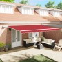 Toldo Retráctil Manual con LED Rojo 500x350 cm,  Tela de Repuesto para Toldo de 5x3.5 m Marco Rojo | Foro24.es | Tu tienda online para hogar, jardín y más Foro24.es