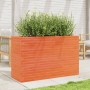 Jardinera madera maciza de pino marrón cera 110x40x68,5 cm en Macetas y jardineras | Comprar online en Foru.es