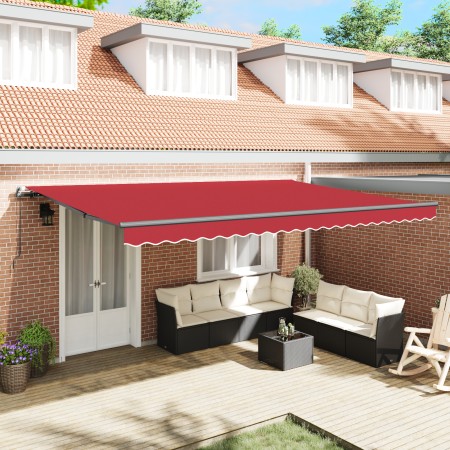 Toldo Manual Retráctil Rojo 500x350 cm,  Tela de Reemplazo para Toldo 5x3.5 m Rojo | Foro24.es | Tu tienda online para hogar, jardín y más Foro24.es