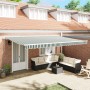 Toldo Retráctil Automático Verde y Blanco 500x350 cm,  Tela de Repuesto para Toldo de 5x3.5 m Verde y Blanco | Foro24.es | Tu tienda online para hogar, jardín y más Foro24.es