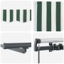 Toldo Manual Retráctil con LED Verde y Blanco 500x350 cm,  Tela de Repuesto para Toldo de 5x3.5 m Marco Verde y Blanco | Foro24.es | Tu tienda online para hogar, jardín y más Foro24.es