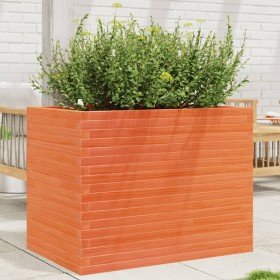 Jardinera madera maciza de pino marrón cera 90x60x68,5 cm en Macetas y jardineras | Comprar online en Foru.es