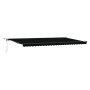 Toldo retráctil automático con LED negro 600x300 cm,  Tela de reemplazo para toldo de 6x3 m negro | Foro24.es | Tu tienda online para hogar, jardín y más Foro24.es