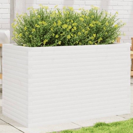 Jardinera madera maciza de pino blanco 110x60x68,5 cm en Macetas y jardineras | Comprar online en Foru.es