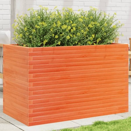 Jardinera madera maciza de pino marrón cera 110x60x68,5 cm en Macetas y jardineras | Comprar online en Foru.es